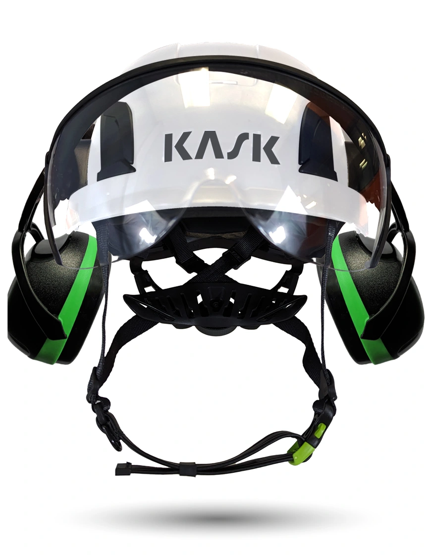 White KASK Zenith X2 ANSI Safety Helmet with HalfFace Visor Kit (Clear