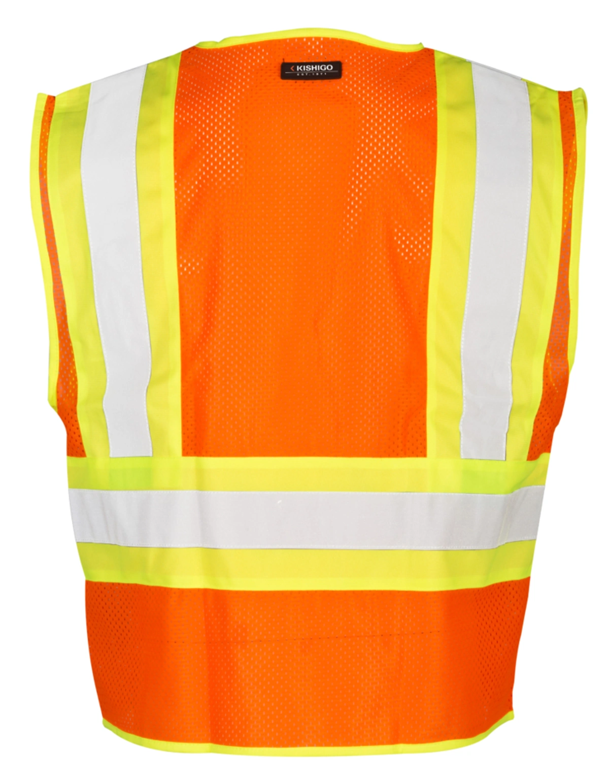 Orange Mesh Contrasting Class 2 Safety Vest Large V1055L Traffic