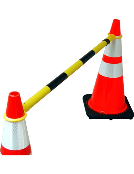 4' to 7' Expandable 'Standard' Black and Yellow Cone Bar