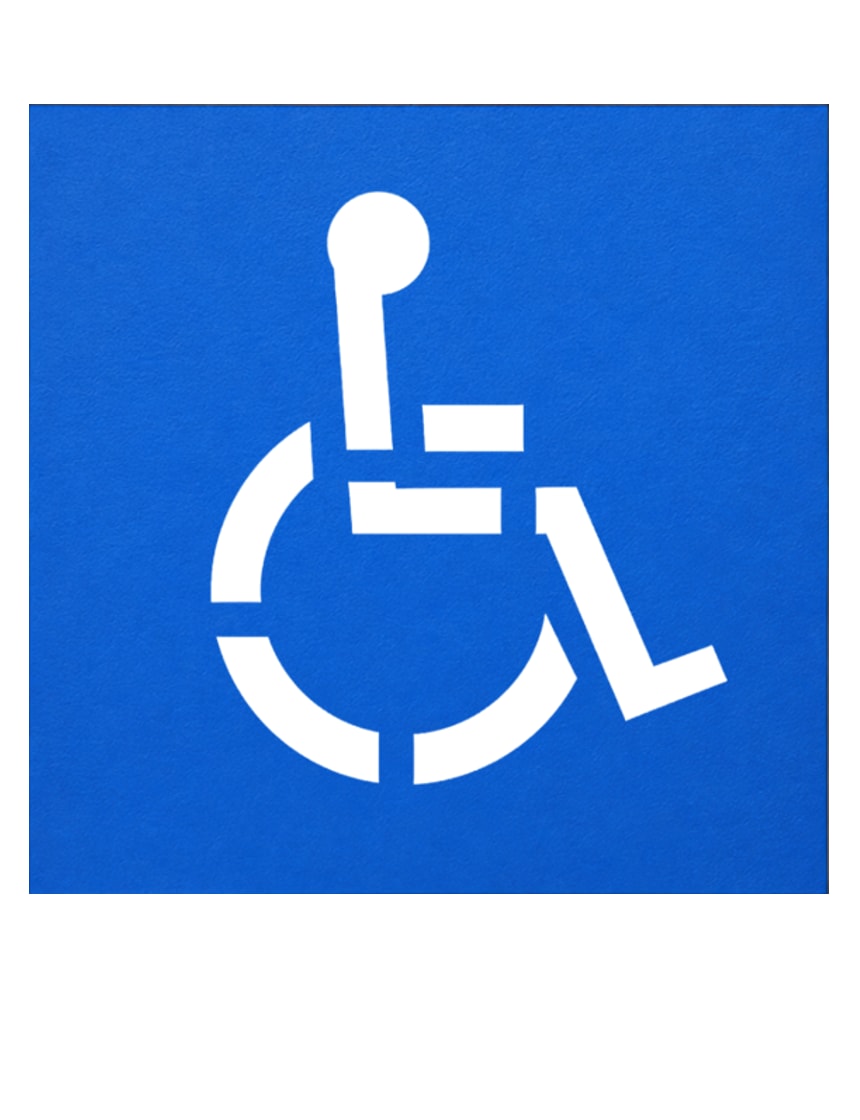 2-Part, 39" Tall Handicapped Symbol with 48" Background Square