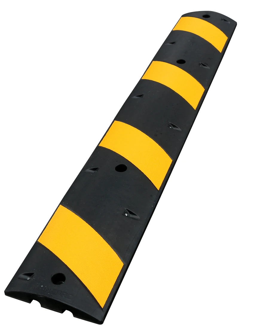 6' OnePro® Standard Duty Rubber Speed Bump with Four (4) 3" Concrete