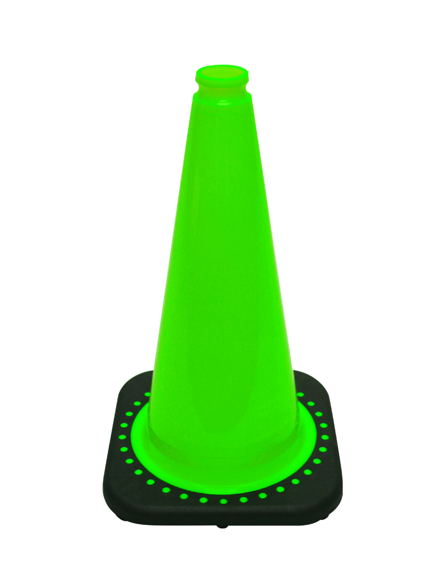 thumbnail image 2 of 18" Orange Safety Traffic Cones With Black Base & 3M Reflective Collar – 8 Pack 2 of 3