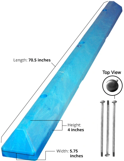 6' Commercial Plastic Parking Block