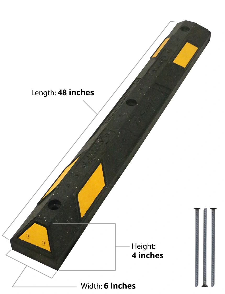 4’ Clearline Rubber Parking Blocks (with hardware)