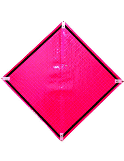 Pink Incident Ahead Sign