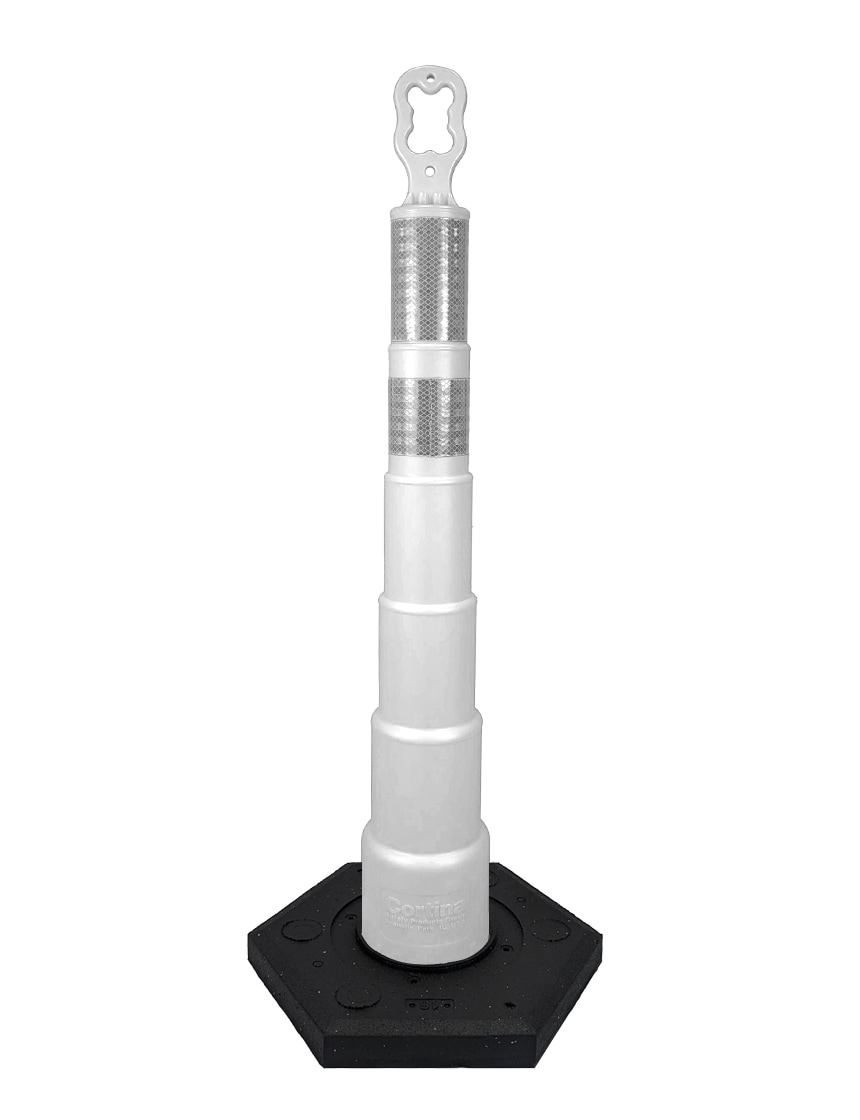42" White EZ-Grab Channelizer