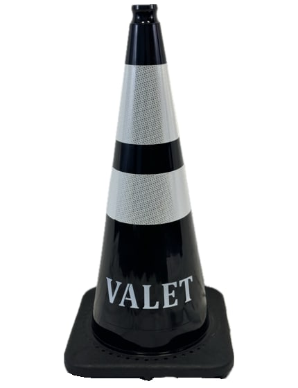 28" Black VALET Traffic Cones