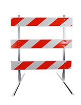 8' Type 3 Barricade with Plastic Rails