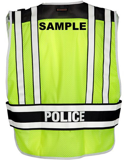 Lime & Black Public Safety Vest - POLICE