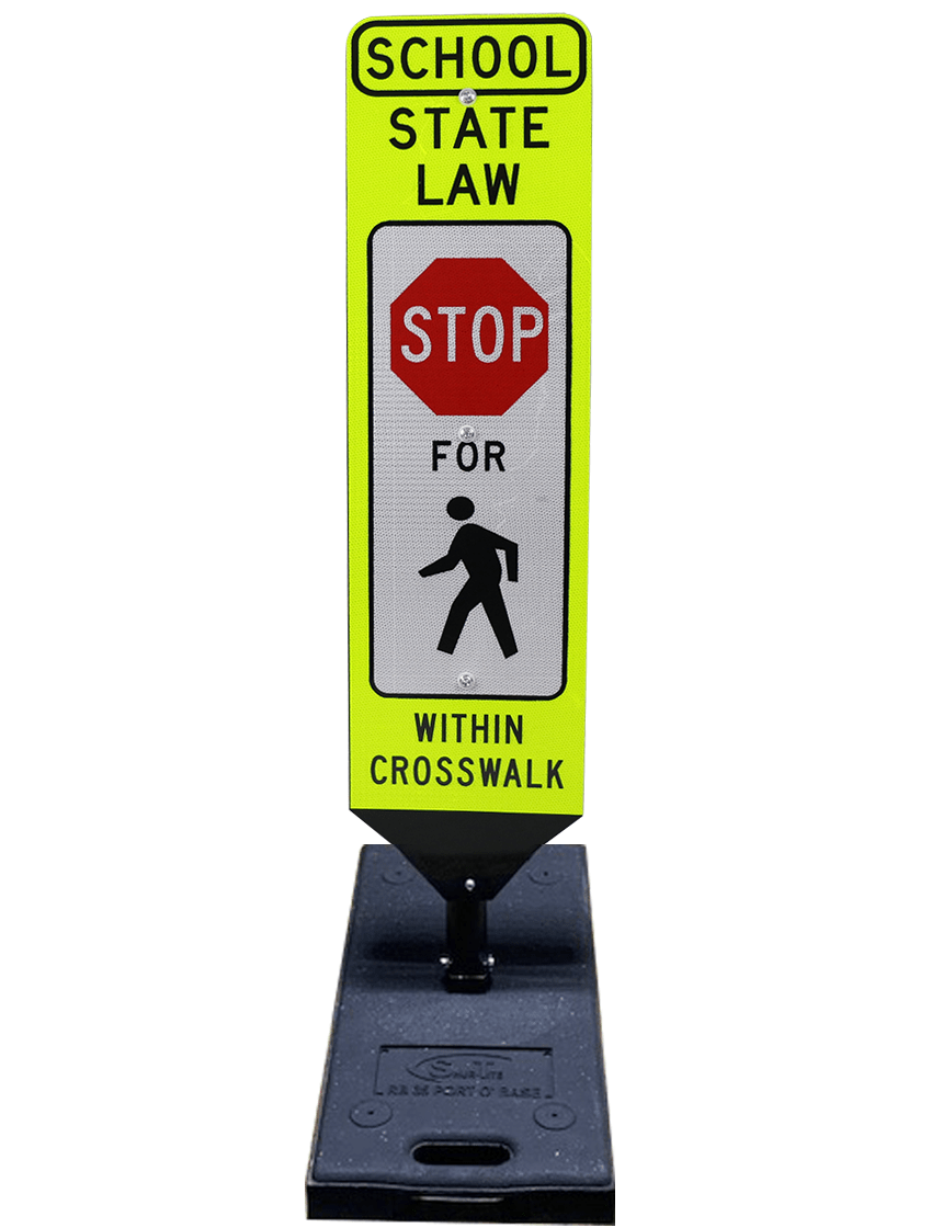 40" x 12" Shur-Tite Reboundable Crosswalk Sign