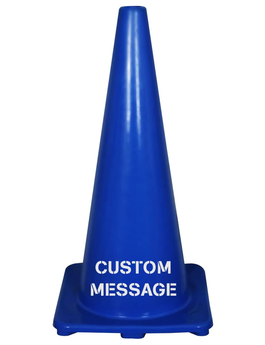 Blue 28" 5 lb Economy Traffic Cone with Lettering CEB28S Traffic