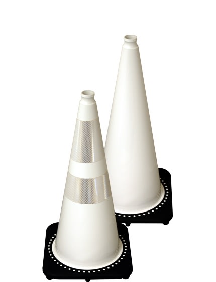 28" White Traffic Cones