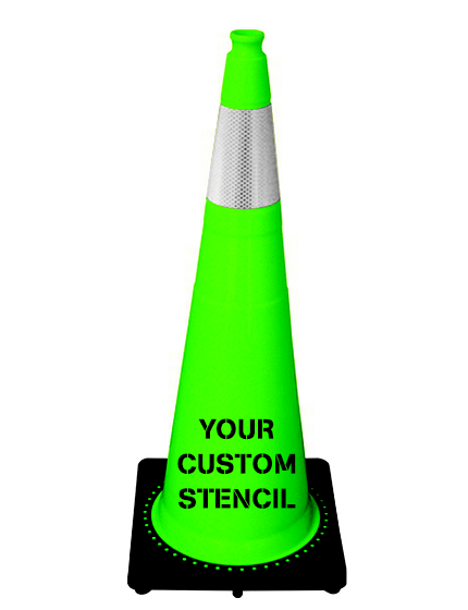 lime jbc traffic 36 inch cone with single 6 inch reflective collar ...