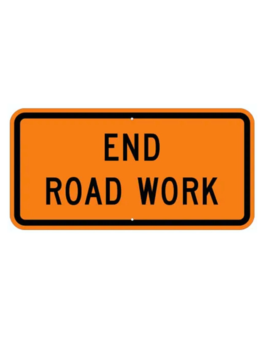 End Road Work Sign