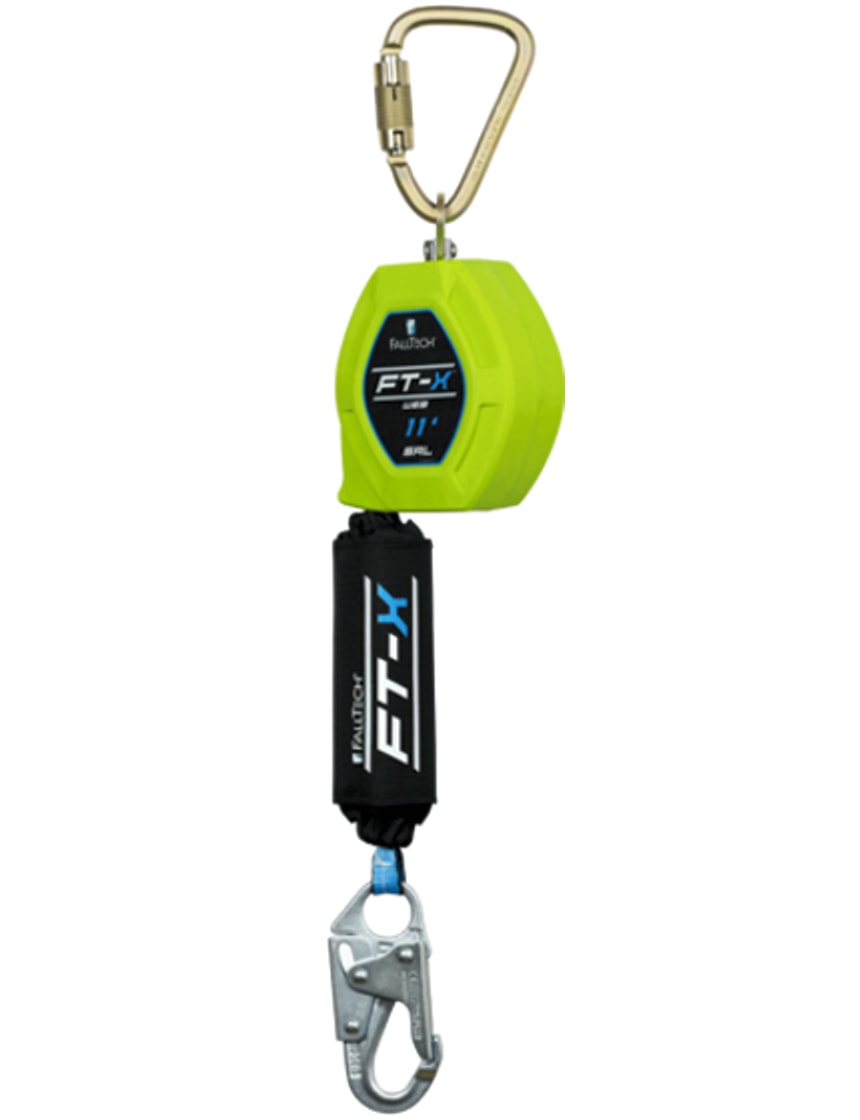 FallTech 11' FT-X® Web Class 1 SRL-P with Steel Snap Hook, Includes Steel Dorsal Connecting Carabiner