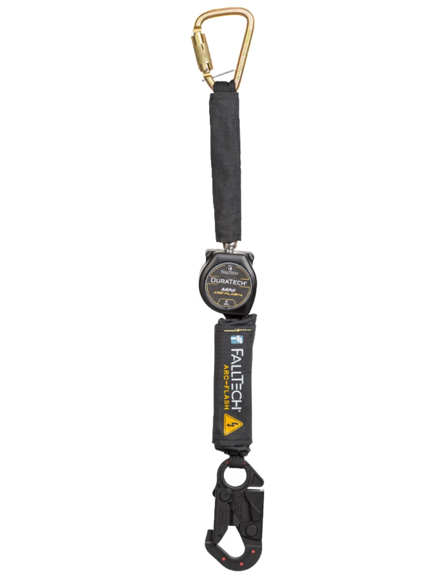 FallTech 6' Arc Flash DuraTech® Mini Class 1 Personal SRL-P with Dielectric Dorsal Connecting Snap Hook and Steel Anchorage Carabiner