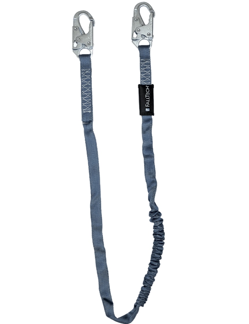 FallTech 6' Internal Energy Absorbing Lanyard, Single-leg with Steel Snap Hooks