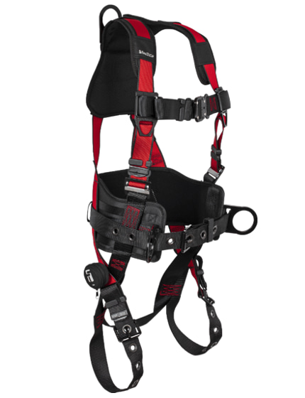 FallTech Tradesman® Pro 3D Construction Belted Full Body Harness, Tongue Buckle Leg Adjustments