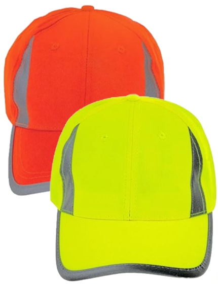Hi-Vis Baseball Hats with Reflective Trim