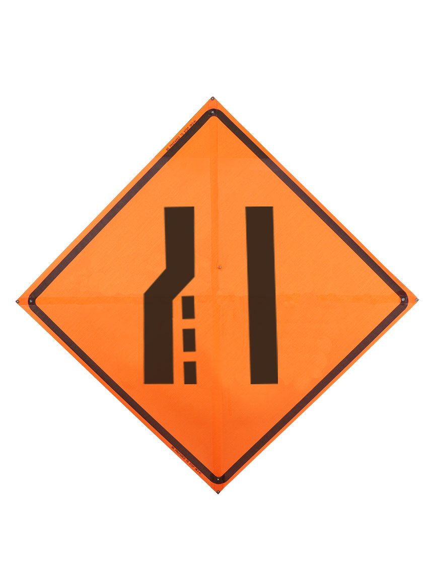 Sewn Pocket Left Lane Ending Symbol