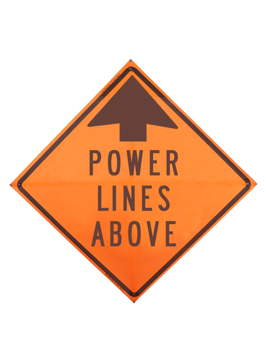 Power Lines Above with Arrow