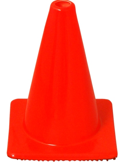 12" Traffic Cones - Solid Orange