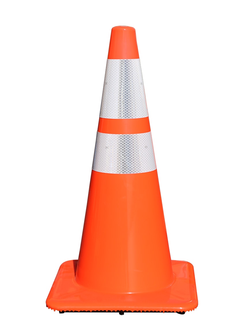 28" Traffic Cones - Solid Orange 7 lb