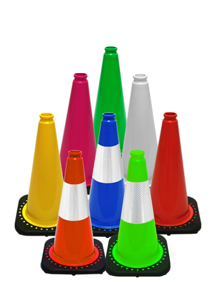 18" Traffic Cones - JBC Black Base