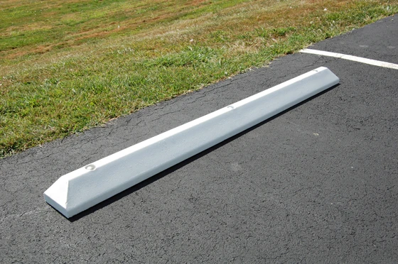 6' White, Heavy-duty Solid Recycled Plastic Parking Block W 5