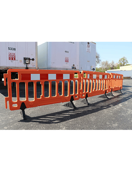 76 inch Orange Interlocking Pedestrian Fence with red-white 