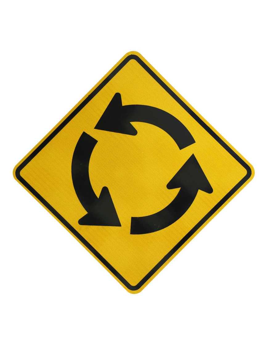 Roundabout Symbol Signs (W2-6) | RS-ALU-W2-6Y-HI | Traffic Safety Store