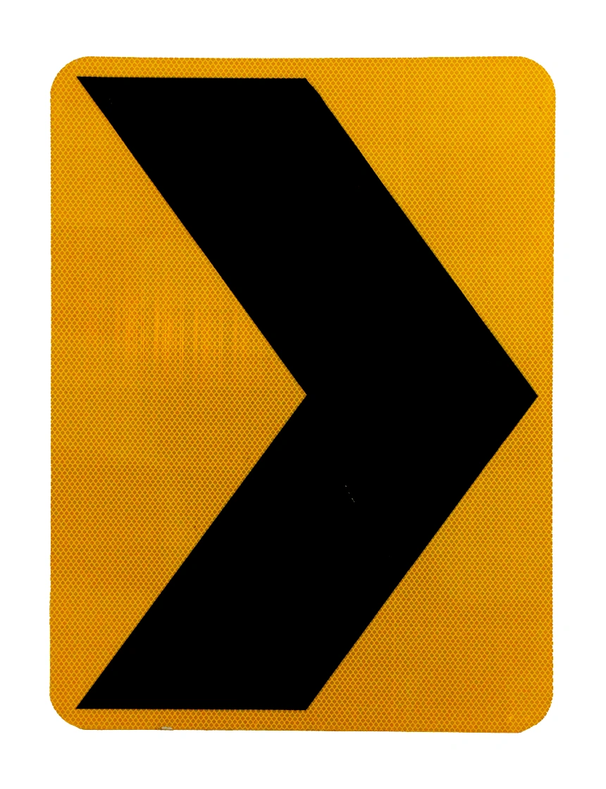 Reversible Chevron Symbol Signs (W1-8) | RS-ALU-W1-8-24Y-HI | Traffic ...