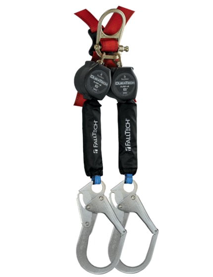 FallTech 6' DuraTech® Mini Class 1 Personal SRL-P with Steel Rebar Hooks, Includes Triple-Lock Steel Dorsal Connector