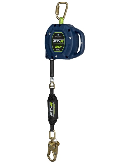 FallTech FT-R® Class 2 Leading Edge SRL with 20' Galvanized Steel Cable, 420 lb max.