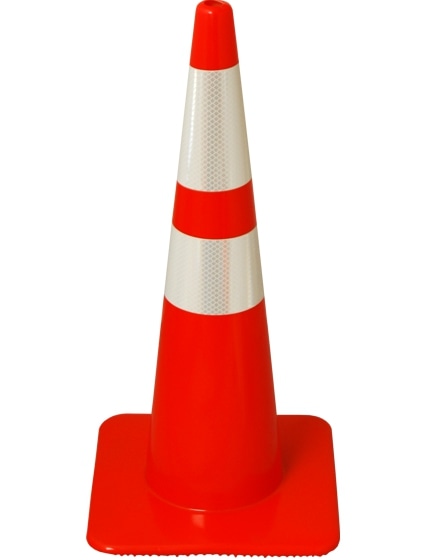 28" SlimLine Traffic Cones - Solid Orange