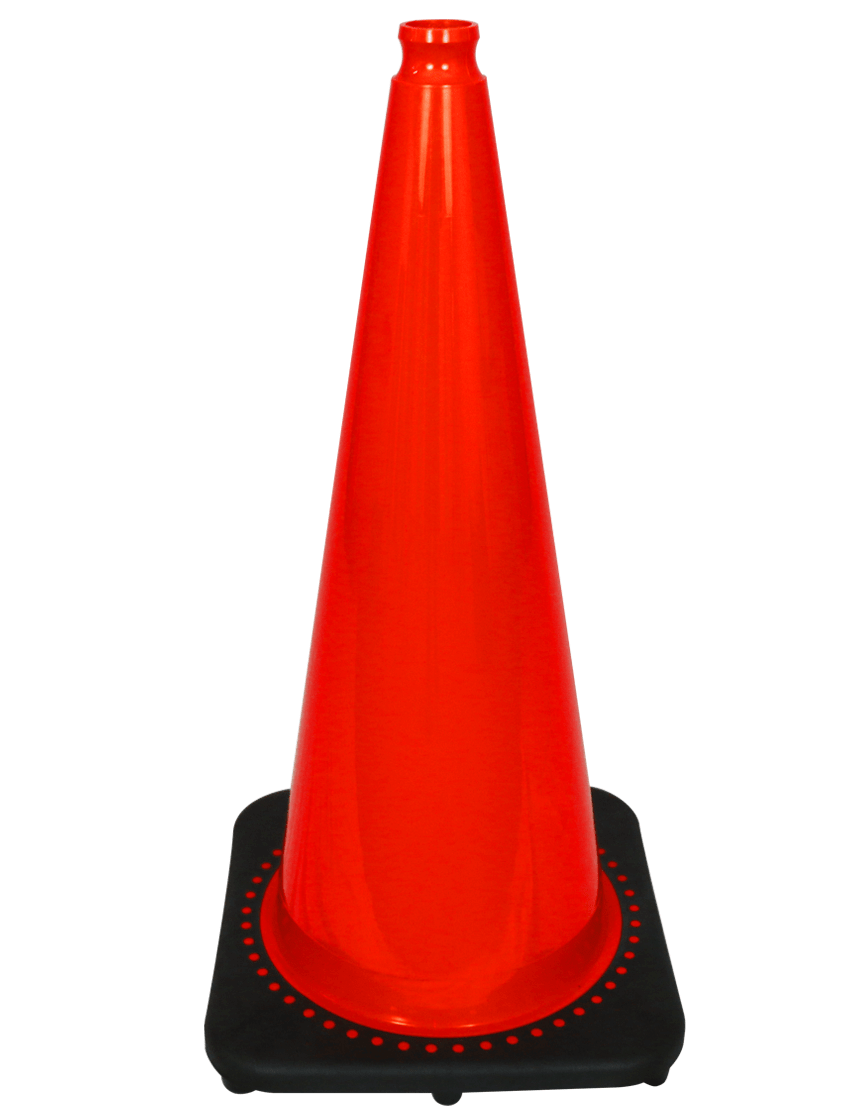 Orange 28" 7.0 Lb. Traffic Cone with Black Base