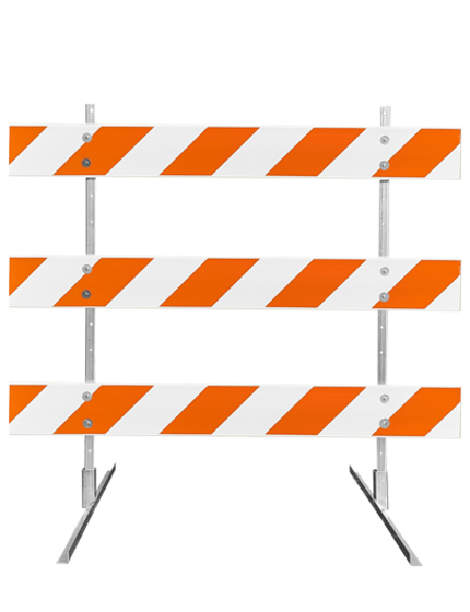 Type 3 Barricade with 6' Plastic Rails