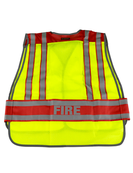 Lime & Red Public Safety Vest - FIRE | Traffic Safety Store