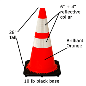 RoadHero 28 Inch [2 Pack] Collapsible Traffic Safety Cones, Multi Purpose  Pop-up Cones with Reflective Collar for Road Safety, Orange Cones with LED