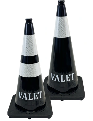28 Black VALET Traffic Cones
