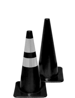 28 Solid-Black Traffic Cones
