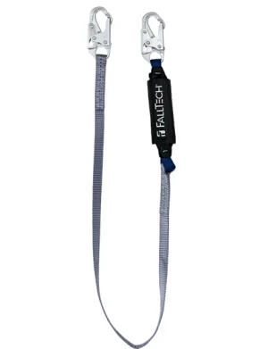 FallTech 6' ViewPack® Energy Absorbing Lanyard, Single-leg with Steel Snap Hooks