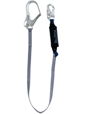 FallTech 6' ViewPack® Energy Absorbing Lanyard, Single-leg with Steel Connectors