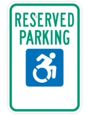 New York Reserved Parking with Handicap Symbol Sign