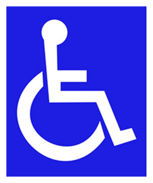 45 x 45 PPG Reflective White on Blue Thermoplastic Handicapped Symbol
