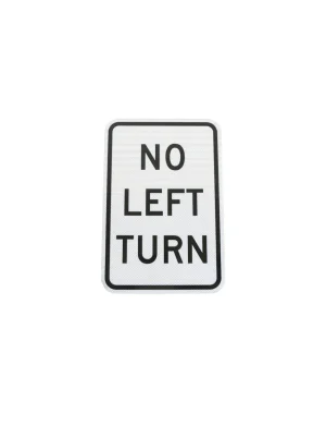No Left Turn Signs