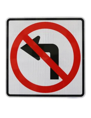No Left Turn Symbol Signs