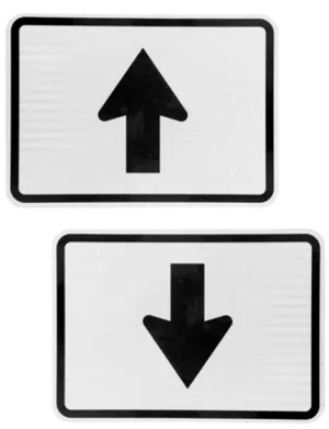 Reversible UP or DOWN Arrow Signs (M6-3)