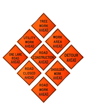 48 x 48 Changeable Message Roll Up Construction Signs