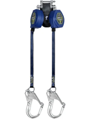 FallTech 8' FT-X® EdgeCore™ Class 2 Leading Edge Personal SRL-P, Twin-leg with Aluminum Rebar Hooks with SpeedLink™
